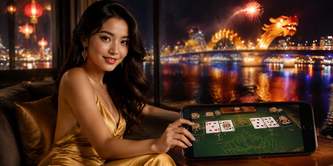 Người chơi Đà Nẵng theo dõi bàn Baccarat trực tuyến bên ly cà phê tại quán ven biển